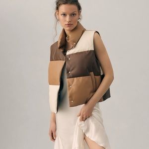 NEW Anthropologie Colorblock Vest Size Large